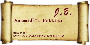 Jeremiás Bettina névjegykártya